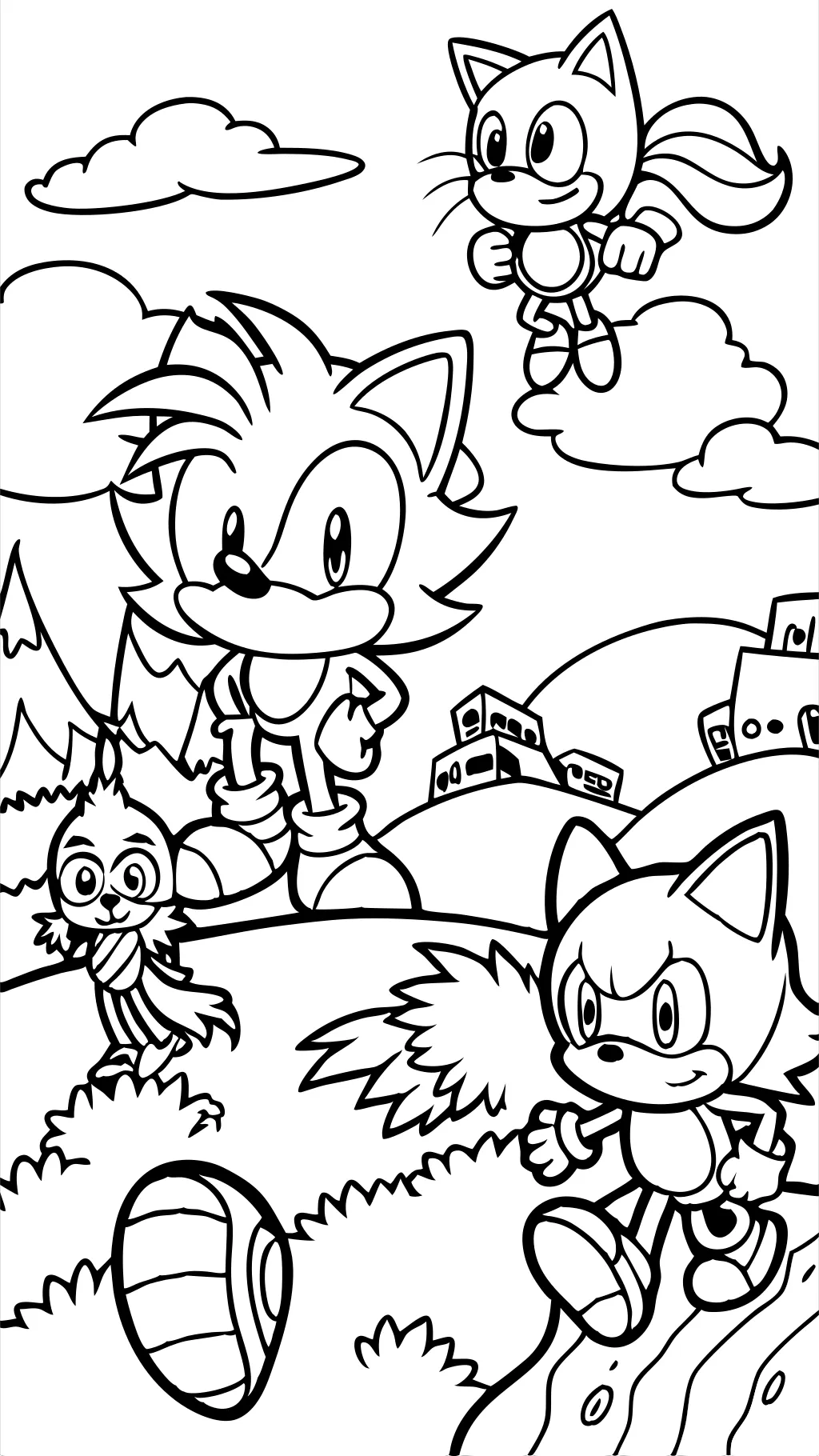 Páginas para colorear de Sonic and Friends